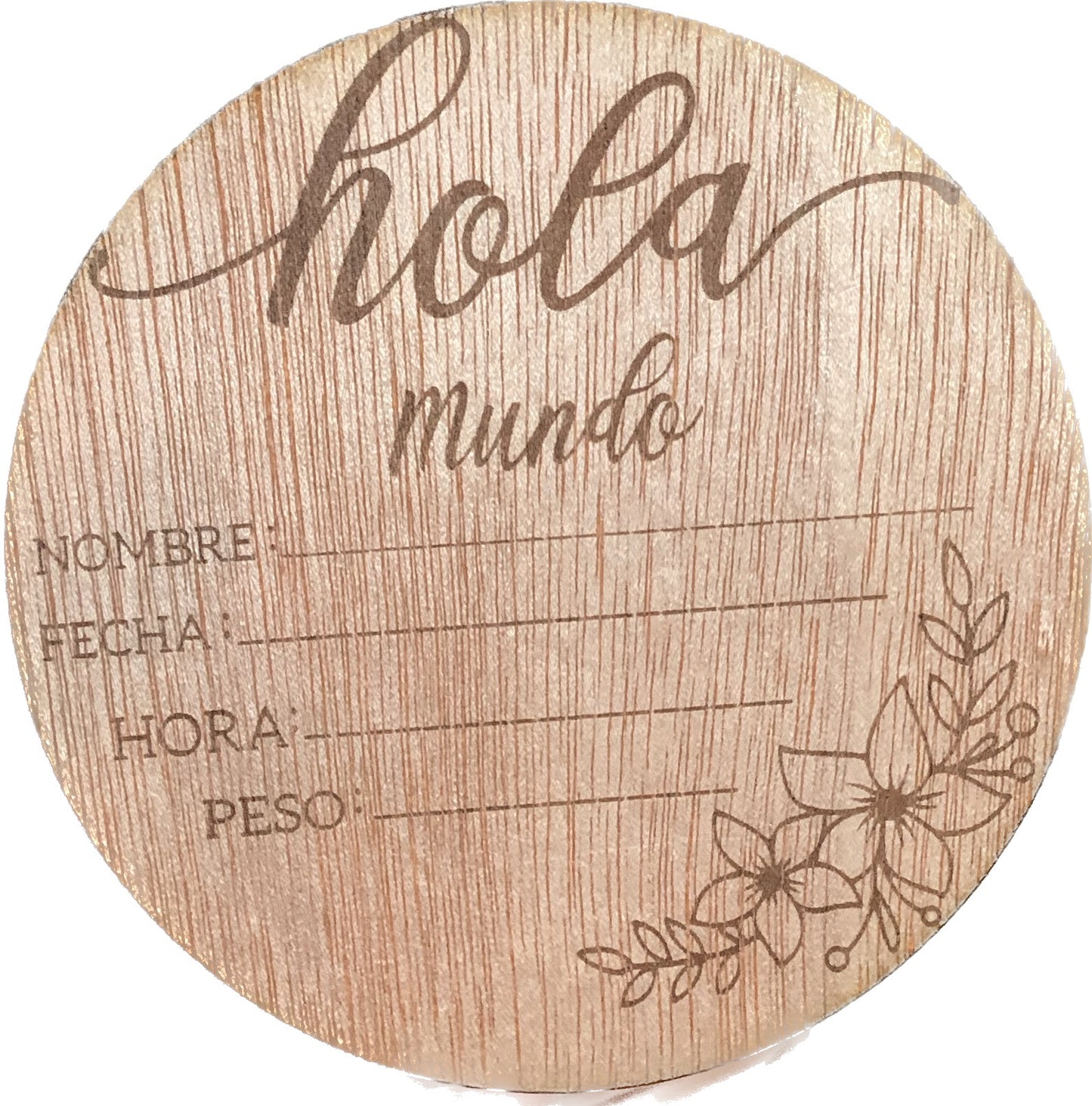 Tablero madera nacimiento bebé