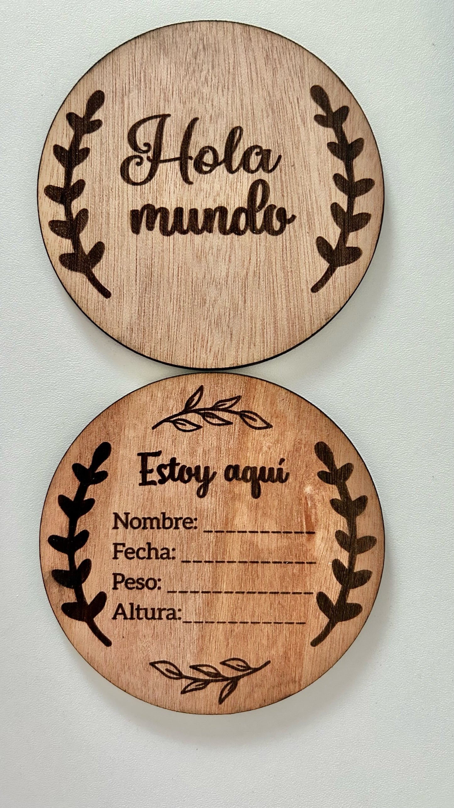 Set tablero de madera para bienvenida de bebé (2pzs)