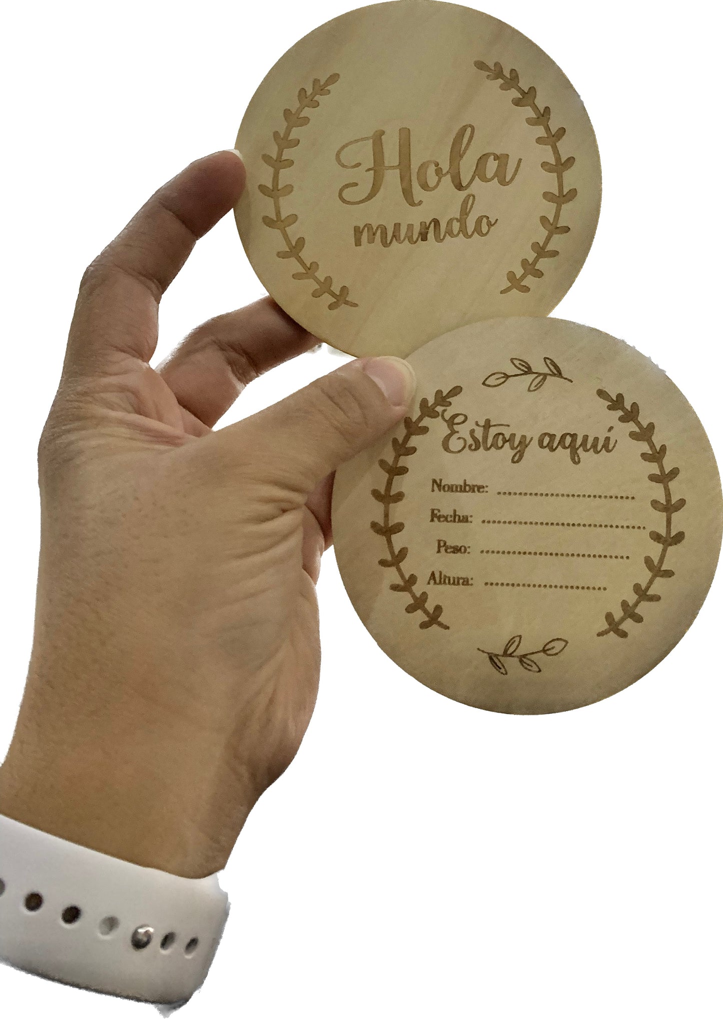 Set tablero de madera para bienvenida de bebé (2pzs)